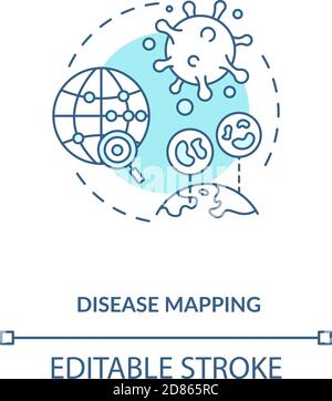 Disease mapping concept icon Stock Vector