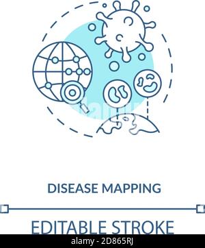 Disease mapping concept icon Stock Vector