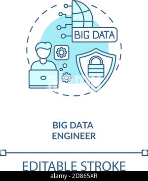 Big Data Engineer concept icon Stock Vector