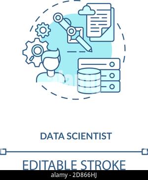 Data Scientist concept icon Stock Vector