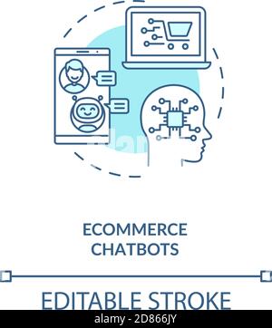 Ecommerce chatbots concept icon Stock Vector