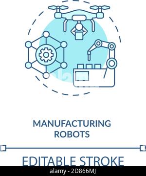 Manufacturing robots concept icon Stock Vector