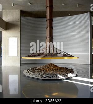 Sculpture in entrance area. Gihed Credai, Ahmedabad, India. Architect: Matharoo Associates, 2020. Stock Photo