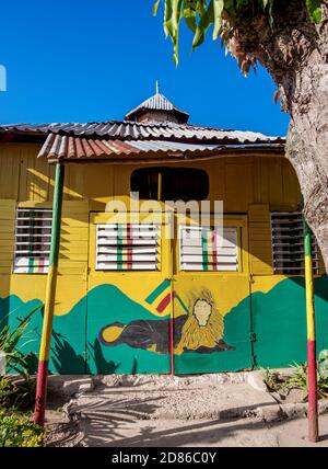 School of Vision Temple, Rastafarian Community, Blue Mountains, Saint Andrew Parish, Jamaica Stock Photo