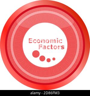 economic factors web button, icon isolated on white Stock Photo