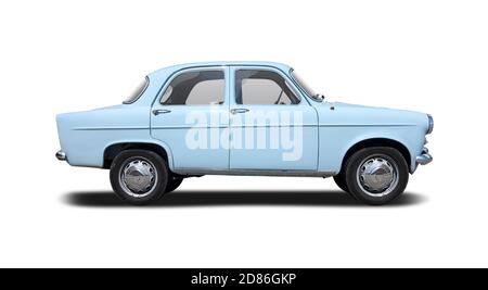 Classic Italian sedan car side view isolated on white background Stock Photo