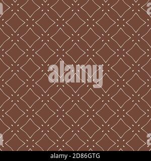 Vector seamless pattern texture background with geometric shapes, colored in brown and white colors. Stock Vector