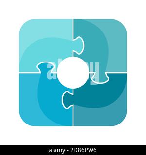 Square is made of puzzles, flat design Stock Vector