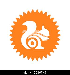 UC Browser logo. UC Browser is a web browser developed by UCWeb. UC Browser app . Kharkiv, Ukraine - June, 2020 Stock Photo