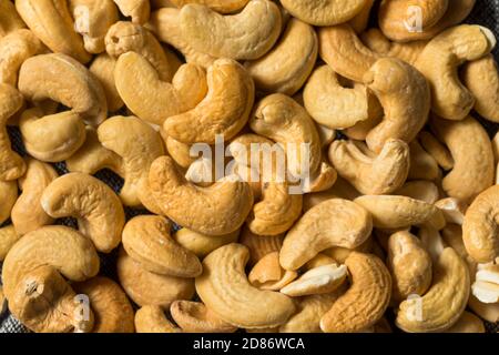Raw Organic Shelled Cashew Nuts in a Bowl Stock Photo