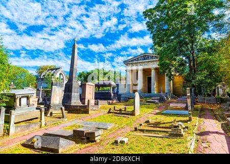 Greek Necropolis and St Stephen's Chapel in West Norwood Cemetery, London, UK Stock Photo