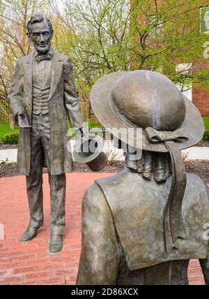 Statue of Grace Bedell and Abraham Lincoln Stock Photo