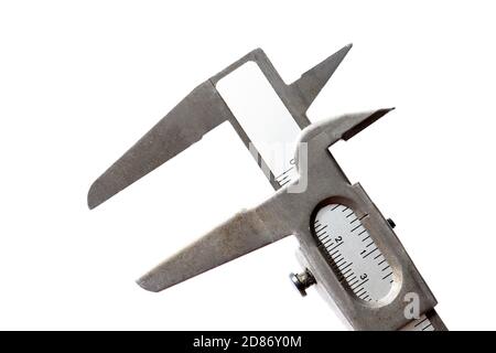 Caliper isolated on a white background. metric scale. Stock Photo