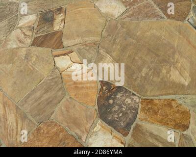 Modern Flagstone Mosaic Tiled Texture Ornamental Background Stock Photo