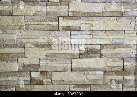 stone wall texture in cream color Stock Photo