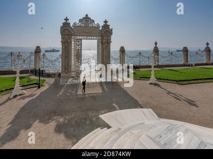 The Dolmabahçe Palace in Besiktas district of Istanbul, Turkey Stock Photo