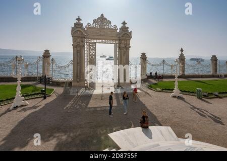 The Dolmabahçe Palace in Besiktas district of Istanbul, Turkey Stock Photo