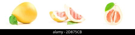 Collage of citrus maxima isolated on a white background with clipping path Stock Photo