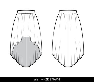 High low 2025 skirt sketch