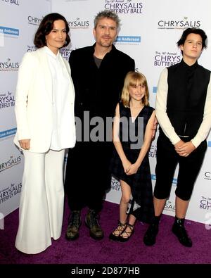 LOS ANGELES - JUN 3:  Rosetta Getty, Balthazar Getty, Violet Getty, June Getty at the 16th Annual Chrysalis Butterfly Ball at the Private Estate on June 3, 2017 in Los Angeles, CA Stock Photo