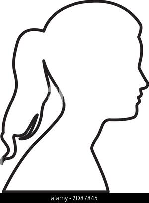 female head silhouette outline