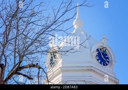 The clock tower of the Old Courthouse Museum is pictured, Feb. 19, 2016, in Monroeville, Alabama. Stock Photo