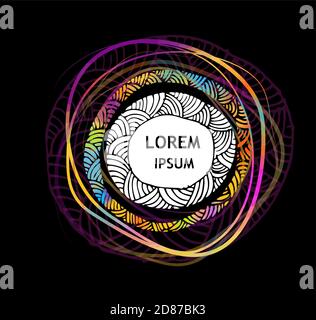 Multicolored frame made of lines. Vector illustration Stock Vector