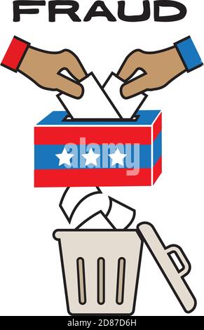 Election, postal, ballot box, and voter fraud concept. Stock Vector