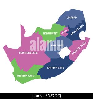 south Africa administrative map (provinces and districts Stock Vector ...