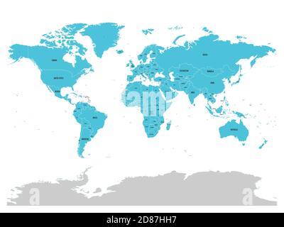 Map of United Nation with blue highlighted member states. UN is an intergovernmental organization of international co-operation. EPS10 vector illustration. Stock Vector