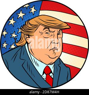 Donald Trump the 45th president of the United States, a businessman and television personality Stock Vector