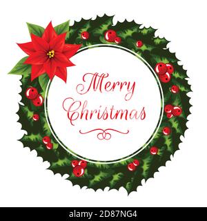 Circle with Merry Christmas text and details Stock Vector Image ...