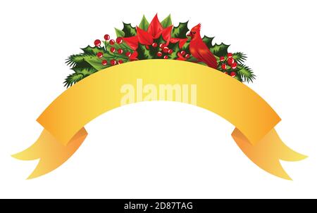 Christmas banner with details on white background. Stock Vector