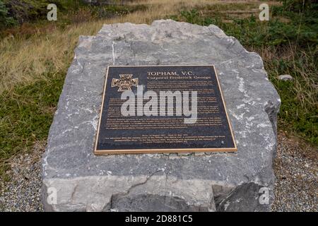 Monument of Frederick George Topham in Kootenay Plains Ecological Reserve, Jasper National Park, Alberta, Canada. Stock Photo