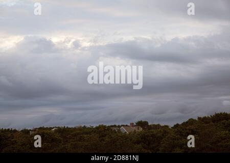 Storm clouds gather to the west on Cape Cod, Massachusetts. Stock Photo