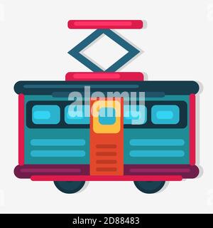 tram transportation vector illustration in flat style Stock Vector