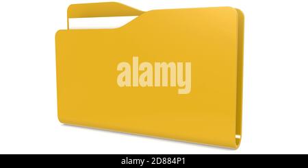 Yellow folder icon isolated on white background, 3D rendering Stock Photo
