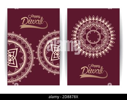 happy diwali celebration with candle wooden vector illustration design Stock Vector