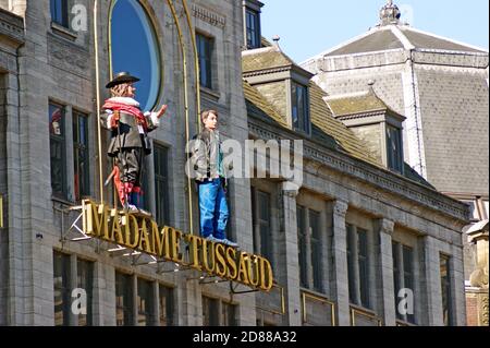Madame Tussaud wax museum has been a fixture on Dam Square in Amsterdam, the Netherlands, on the top floors of Peek & Cloppenburg retail store Stock Photo