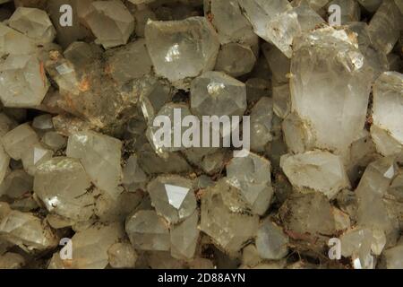 Quartz stone crystals in light tone Stock Photo