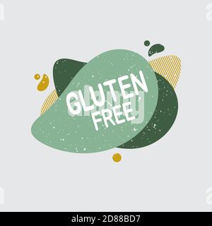 Gluten free icon. Food badge contains no gluten label for healthy food product package. Vector signs for packaging design, cafe, restaurant badges, tags Stock Vector