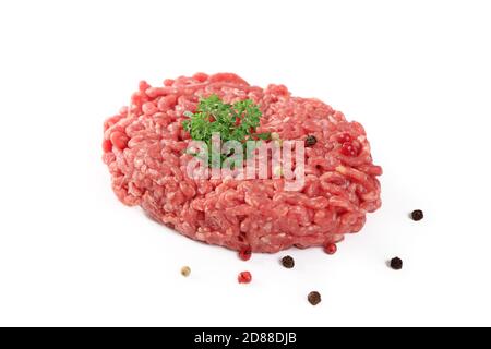 raw minced meat on white background Stock Photo