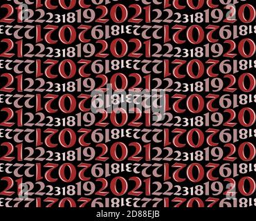 The Seamless red background with numbers. Stock Vector