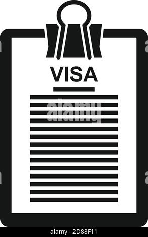 Visa control icon, simple style Stock Vector