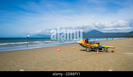 live saver jet ski at Four Mile Beach, Port Douglas, North Queensland, Australia Stock Photo