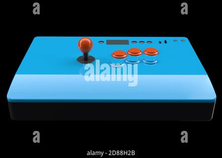 Vintage arcade stick with joystick and tournament-grade buttons Stock Photo