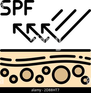 Spf protection icon. Outline spf protection vector icon for web design isolated on white background Stock Vector