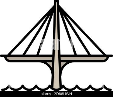 Futuristic bridge icon. Outline futuristic bridge vector icon for web design isolated on white background Stock Vector