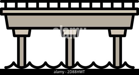 Simple bridge icon. Outline simple bridge vector icon for web design isolated on white background Stock Vector