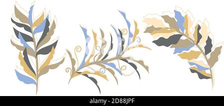 illustration of branches in trendy colors. Stock Vector